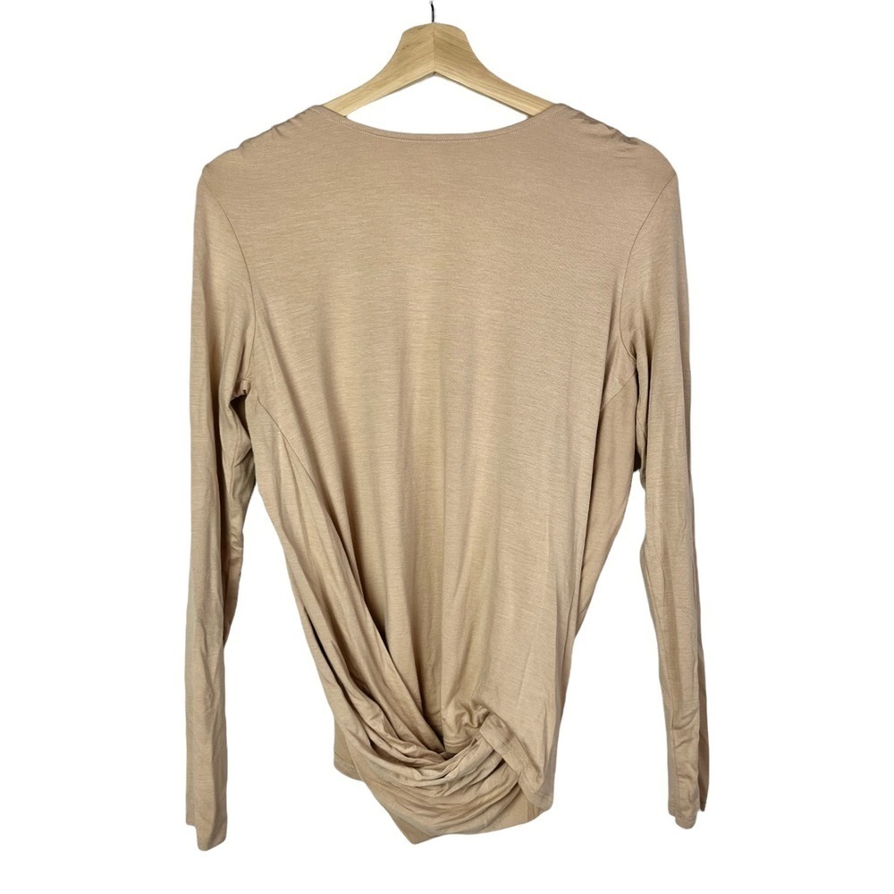 Rachel Pally REVOLVE Open Back Twist Front Beige Long Sleeve Top M
